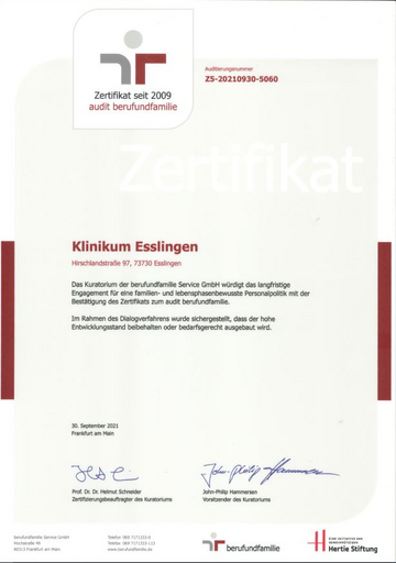 Zertifikat Beruf und Familie