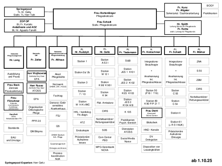 Organigramm Pflegedienstleitung