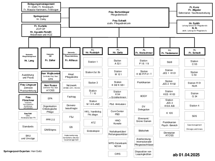 Organigramm Pflegedienstleitung
